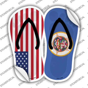 USA|Minnesota Flag Wholesale Novelty Flip Flops Sticker Decal