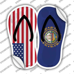 USA|New Hampshire Flag Wholesale Novelty Flip Flops Sticker Decal