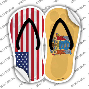 USA|New Jersey Flag Wholesale Novelty Flip Flops Sticker Decal