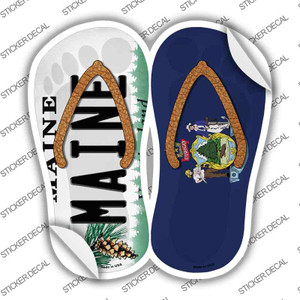 Maine|ME Flag Wholesale Novelty Flip Flops Sticker Decal