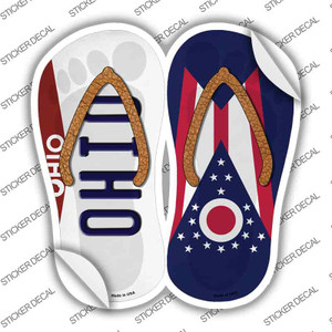 Ohio|OH Flag Wholesale Novelty Flip Flops Sticker Decal