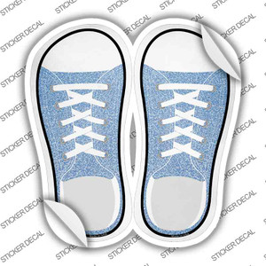 Light Blue Glitter Wholesale Novelty Shoe Outlines Sticker Decal