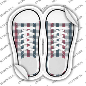 Red|Blue Plad Wholesale Novelty Shoe Outlines Sticker Decal