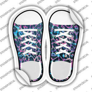 Pink|Blue Leopard Print Wholesale Novelty Shoe Outlines Sticker Decal