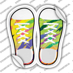Rainbow Tiger Print Wholesale Novelty Shoe Outlines Sticker Decal