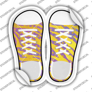 Yellow|Pink Zebra Print Wholesale Novelty Shoe Outlines Sticker Decal