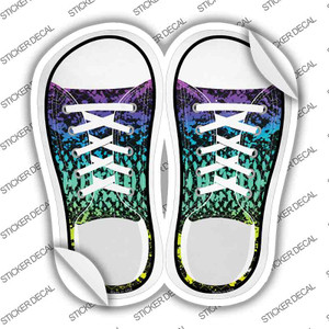 Rainbow Paint Splatter Wholesale Novelty Shoe Outlines Sticker Decal