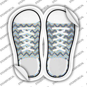 Blue|Gold Chevron Wholesale Novelty Shoe Outlines Sticker Decal