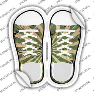 Green|Tan Sun Rays Wholesale Novelty Shoe Outlines Sticker Decal