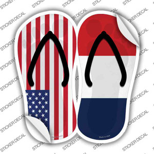 USA|France Flag Wholesale Novelty Flip Flops Sticker Decal