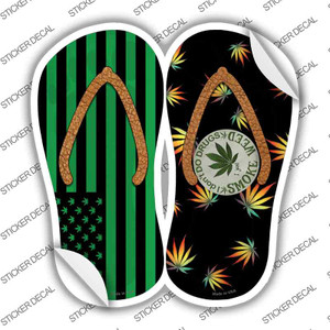 USA Weed|Smoke Weed Wholesale Novelty Flip Flops Sticker Decal