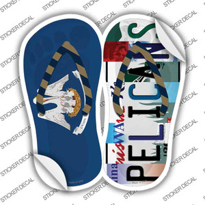 LA Flag|Pelicans Strip Art Wholesale Novelty Flip Flops Sticker Decal