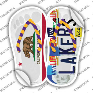 CA Flag|Lakers Strip Art Wholesale Novelty Flip Flops Sticker Decal