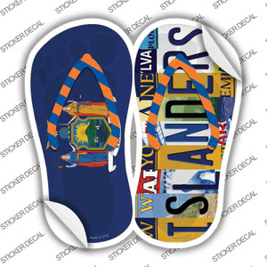 NY Flag|Islanders Strip Art Wholesale Novelty Flip Flops Sticker Decal