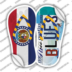 MO Flag|Blues Strip Art Wholesale Novelty Flip Flops Sticker Decal