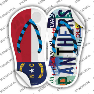 NC Flag|Panthers Strip Art Wholesale Novelty Flip Flops Sticker Decal