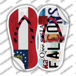 GA Flag|Falcons Strip Art Wholesale Novelty Flip Flops Sticker Decal