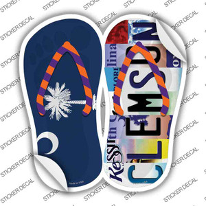 SC Flag|Clemson Strip Art Wholesale Novelty Flip Flops Sticker Decal