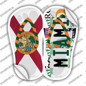 FL Flag|Miami Strip Art Wholesale Novelty Flip Flops Sticker Decal