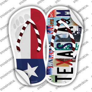 TX Flag|Texas A&M Strip Art Wholesale Novelty Flip Flops Sticker Decal