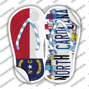 NC Flag|North Carolina Strip Art Wholesale Novelty Flip Flops Sticker Decal