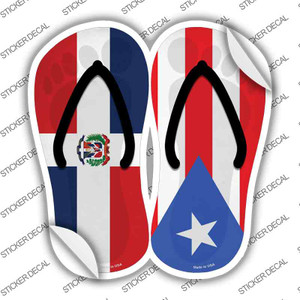 DR|PR Flag Wholesale Novelty Flip Flops Sticker Decal