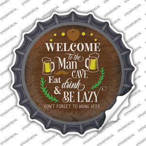 Eat Drink And Be Lazy Wholesale Novelty Bottle Cap Sticker Decal