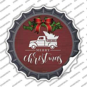 Merry Christmas Truck Red Wholesale Novelty Bottle Cap Sticker Decal