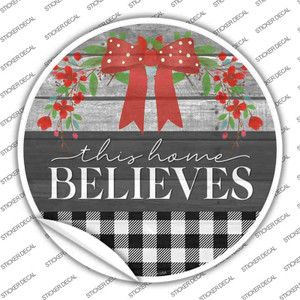 This Home Believes Plaid Wholesale Novelty Circle Sticker Decal