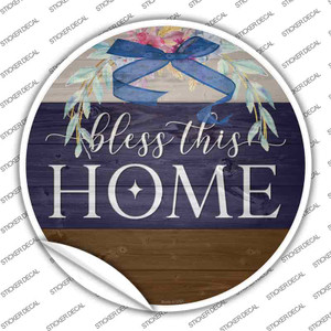 Bless This Home Bow Wreath Wholesale Novelty Circle Sticker Decal