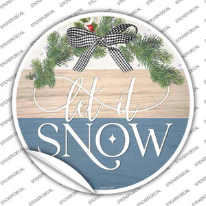 Let It Snow Bow Wreath Wholesale Novelty Circle Sticker Decal