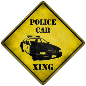 Police Car Xing Wholesale Novelty Metal Crossing Sign