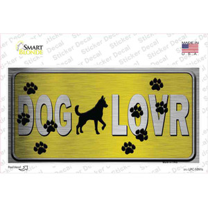 Dog Lover Yellow Brushed Chrome Wholesale Novelty Sticker Decal