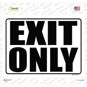 Exit Only White Wholesale Novelty Rectangle Sticker Decal
