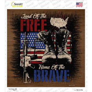 Patriotic Land Of Free Wholesale Novelty Square Sticker Decal