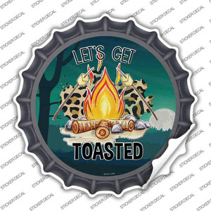 Lets Get Toasted Wholesale Novelty Bottle Cap Sticker Decal