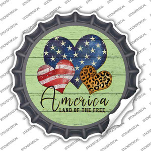 America Land Of The Free Hearts Wholesale Novelty Bottle Cap Sticker Decal