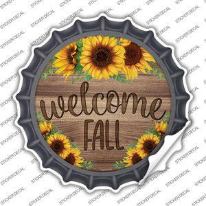 Welcome Fall Sunflowers Wholesale Novelty Bottle Cap Sticker Decal