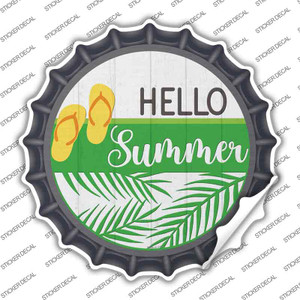 Hello Summer Flip Flops Wholesale Novelty Bottle Cap Sticker Decal