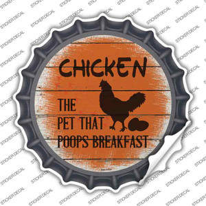 Chicken That Poops Breakfast Wholesale Novelty Bottle Cap Sticker Decal