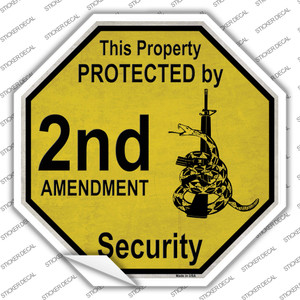 Protected By 2nd Amendment Security Wholesale Novelty Octagon Sticker Decal