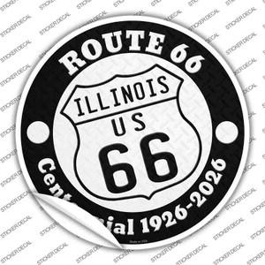 Illinois Route 66 Centennial Wholesale Novelty Circle Sticker Decal