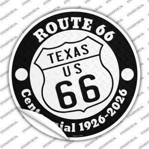 Texas Route 66 Centennial Wholesale Novelty Circle Sticker Decal