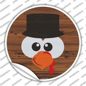 Turkey Face Top Hat Wholesale Novelty Circle Sticker Decal