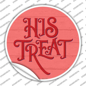 His Treats Red Wholesale Novelty Circle Sticker Decal