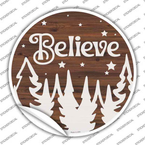 Believe Winter Silhouette Wholesale Novelty Circle Sticker Decal