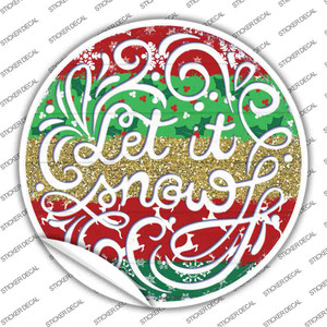 Let it Snow Christmas Wholesale Novelty Circle Sticker Decal