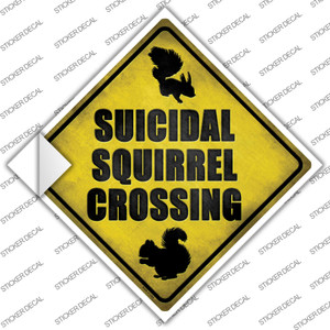 Suicidal Squirrel Xing Wholesale Novelty Diamond Sticker Decal