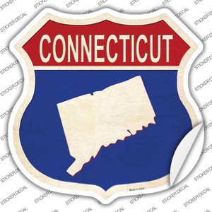 Connecticut Silhouette Wholesale Novelty Highway Shield Sticker Decal