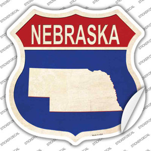 Nebraska Silhouette Wholesale Novelty Highway Shield Sticker Decal